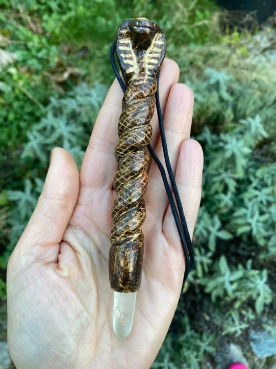 CUSTOM HANDCARVED WOODEN CEREMONIAL STAFF/ WANDS
